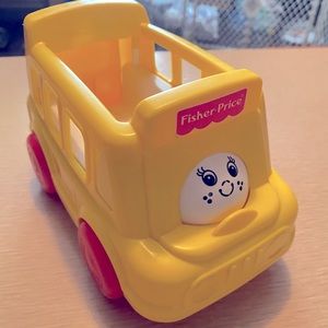 Vintage 1995 Fisher Price School Bus Toy with Rolling Faces